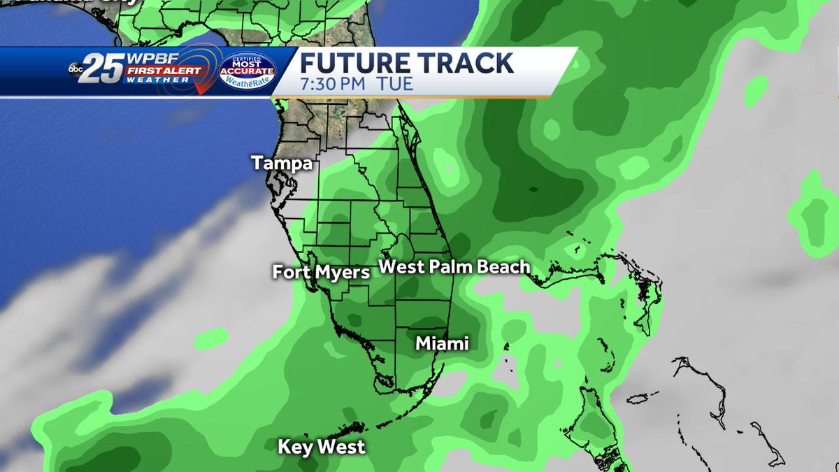 WPBF_Vanessa's tweet photo. A front will push through Tuesday/Wednesday. Widespread showers/storms are expected on Tuesday early afternoon through the evening hours. (11am-9pm)
.
.
@wpbf25news
.
.
.
#wpbfweather #wpbfstorms #wpbf #wpbf25news #weather #florida #westpalmbeach #spring https://t.co/DaO1fcM6z8