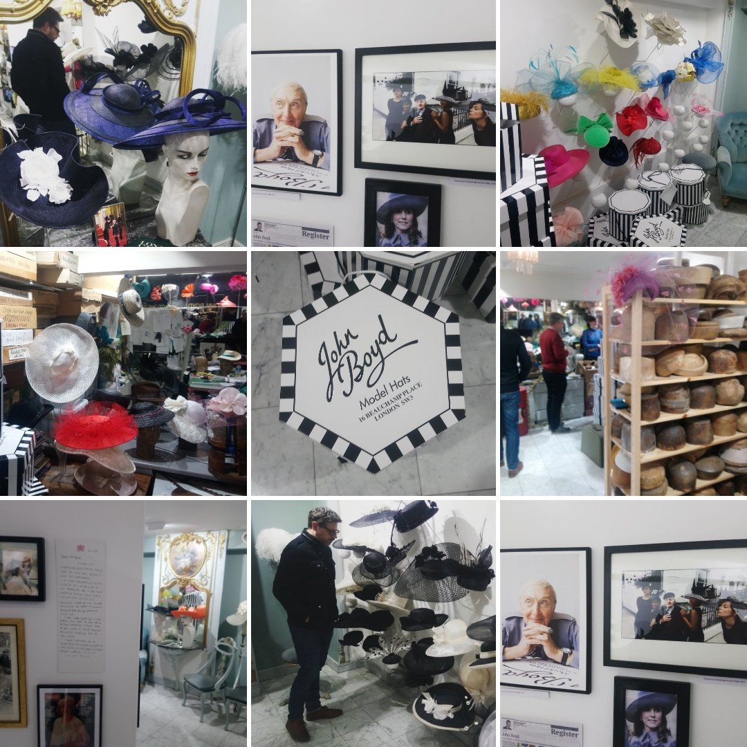 johnpaulcouture's tweet photo. While teaching at #lhw19 i had the privilege of visiting the Atelier of @johnboydhats it was a rare treat to see inside this working studio in Knightsbridge learning more about his fabulous life &amp; all the amazing hats he created for fab clients A true inspirational milliner! https://t.co/J10Jy2PnmO