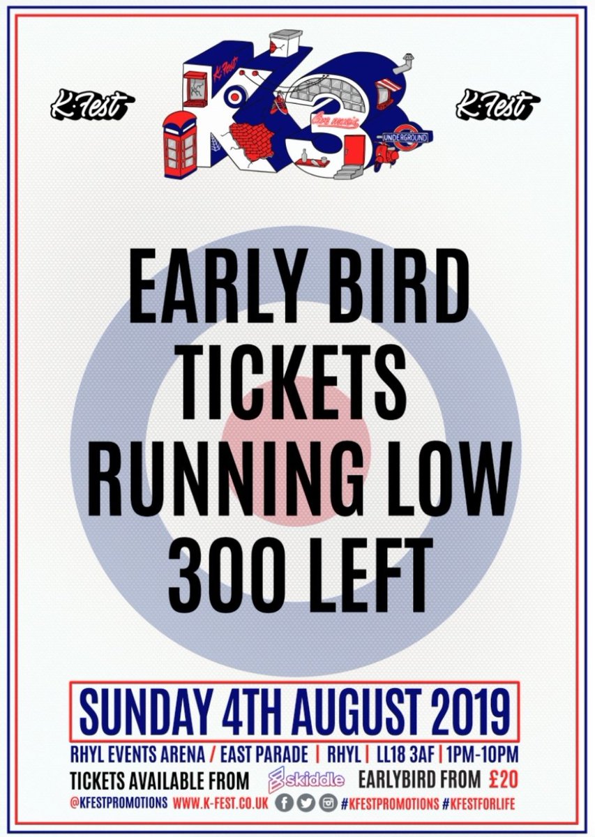 KfestP's tweet photo. ❗️❗️LESS THAN 300 EARLY BIRD TICKETS LEFT❗️❗️ 

Grab them quick via the link below before the price increase 👇🏼👇🏼👇🏼

https://t.co/z76cFABMi8

#lightningseeds #thefarm #clintboon #teastreetband #space #spacemonkeys #jamesatkin #festival #music #kfestpromotions  #kfestforlife #rhyl https://t.co/vC72yYWMVg