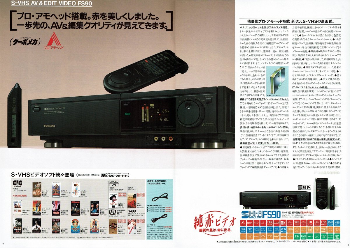 ビデオデッキ Panasonic ビデオデッキ総合カタログ（1989.9）② 大ヒットモデル NV