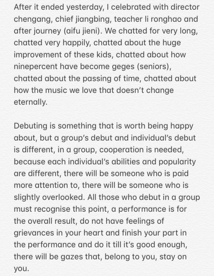 eternallyixing's tweet photo. [TRANS] 190407 Yixing weibo update 

@layzhang: Once the time that this group of people have strived together has passed, you’ll only be left with your individual battle... the years of our lives are very long, the only thing that has strength are our most reliable abilities ❤️ https://t.co/VcIpkA3mdU