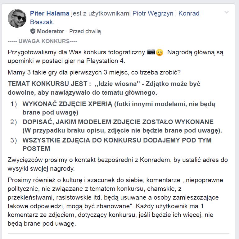 Fan_Technologii's tweet photo. No i na naszej drugiej grupie zawitał konkurs fotograficzny, jeśli ktoś ma Xperie i ochotę to zapraszam tu;)

Xperia Foto Polska
https://t.co/gHAUF9lF2R

#SonyXperiaFoto @KonradBlaszak @SonyXperiaPL #Xperiafotopolska #Sonypl @k25pl @robsoniqe @Marek4211 https://t.co/nR3iSFezFL