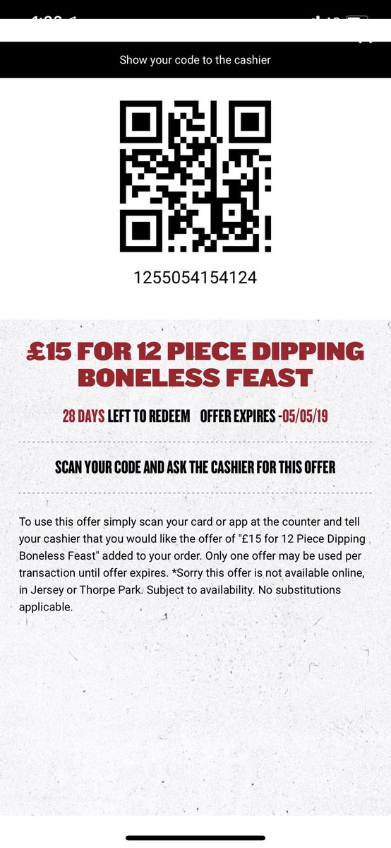 FryNathan's tweet photo. @KFC_UKI No point having offers on the app if you’re staff are saying it isn’t valid till tomorrow.. https://t.co/ua5qZW3rrY