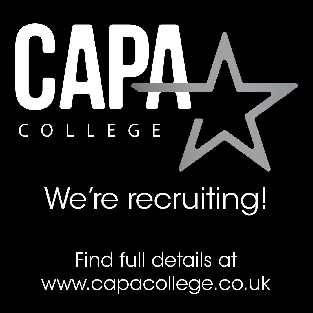 We're recruiting! We currently have a range of vacancies available at <a href="/CAPACOLLEGE/">CAPA College</a> inc Dance Course Pathway Leader, Drama Teacher, Teacher of Digital Creative Media, Business Development Manager &amp; Marketing &amp; Communications Officer. Find full details here: capa.college/vacancies/