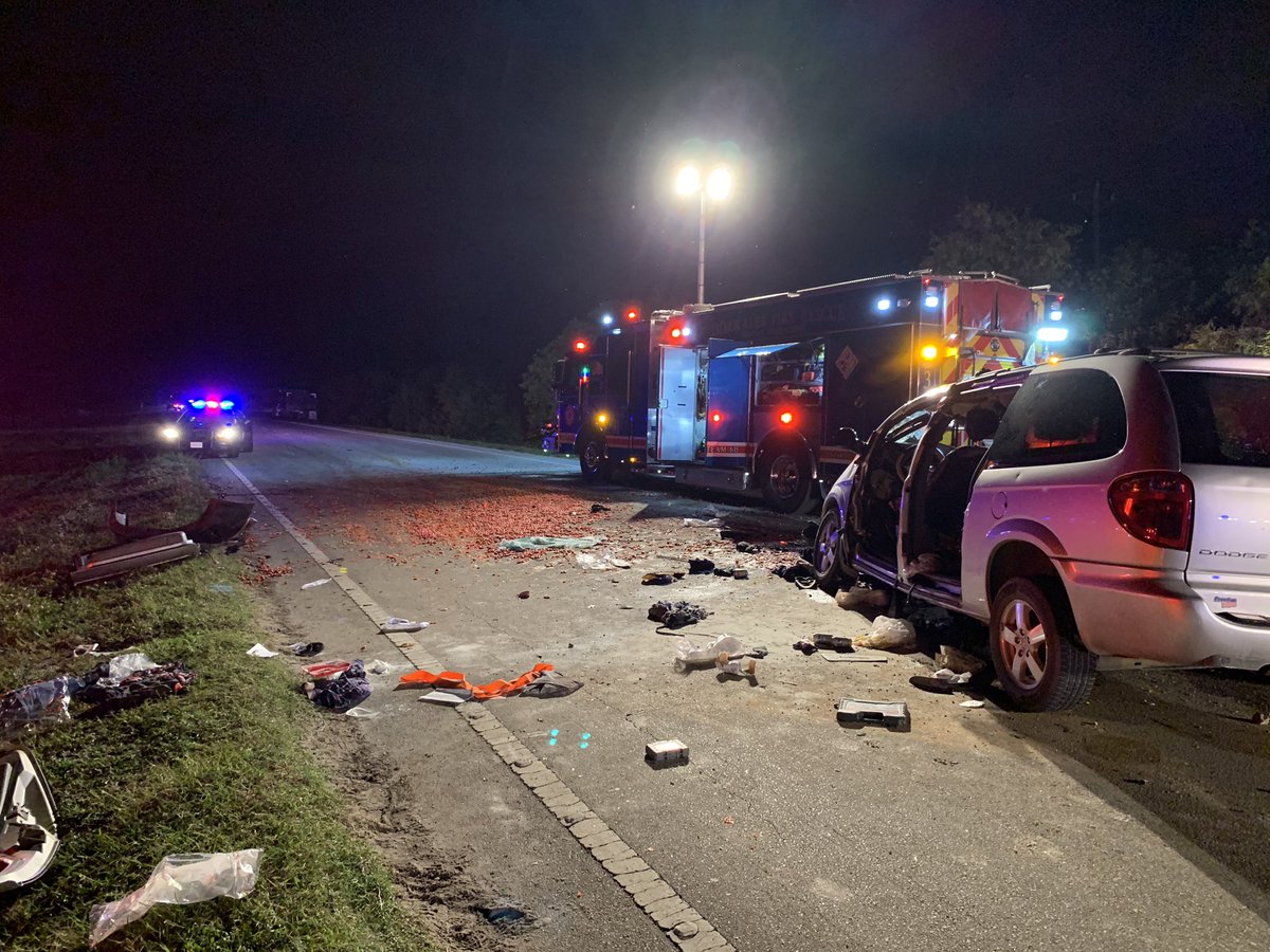PHOTOS: These photos were taken at the scene of last night’s crash at SR-29 &amp; SR-82 where five people were injured, one of those fatally. The crash occurred when the mini-van shown failed to slow down and rear ended a slower moving truck hauling tomatoes.