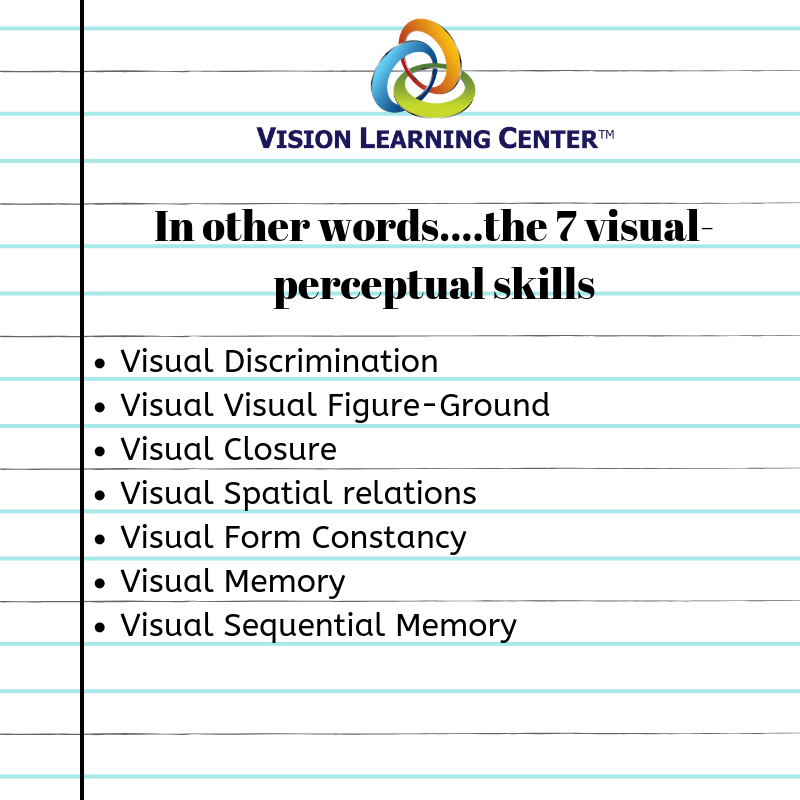 vlcchampions's tweet photo. What are the different perceptual skills we use to interpret visual information?  #visualprocessingtesting #tvps #visualperceptual #vlcchampions #visiontherapyworks 
#developmentaloptometry https://t.co/4IcOb6DeGB