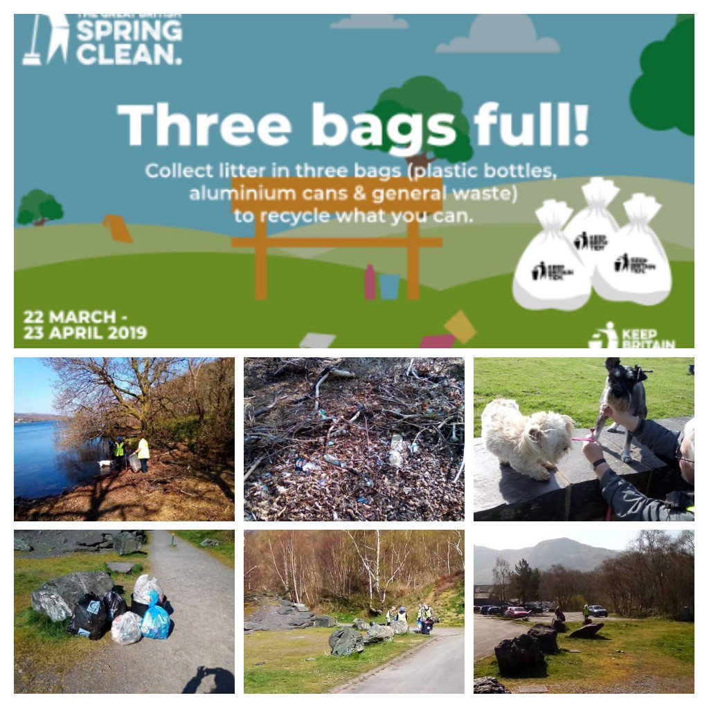 LlanberisTaclus's tweet photo. Bore braf #SpringCleanCymru Diolch i'r gwirfoddolwyr a'u cŵn. 
✔️7 bag o sbwriel/ailgylchu

Beautiful morning for our #SpringCleanCymru 
Thanks to volunteers &amp; their dogs. Our @RobertScottCo long handed litterpick came in handy!
✔️7 bags of rubbish/recycling https://t.co/MNehz0Mskv