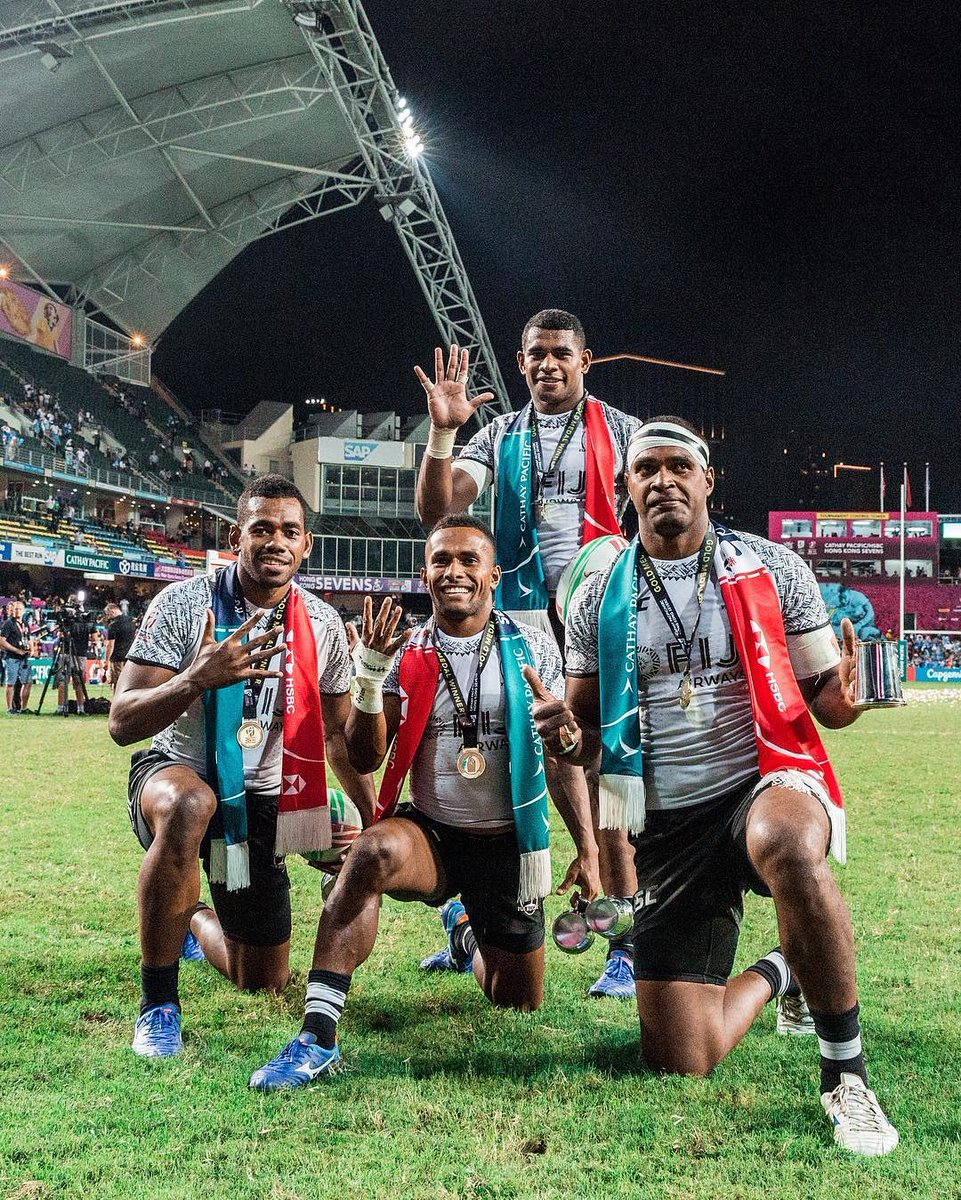 Fiji_7s's tweet photo. History! Kings of Hong Kong 🏆🏆🏆🏆🏆

#hk7s https://t.co/WzIEJGrOw1