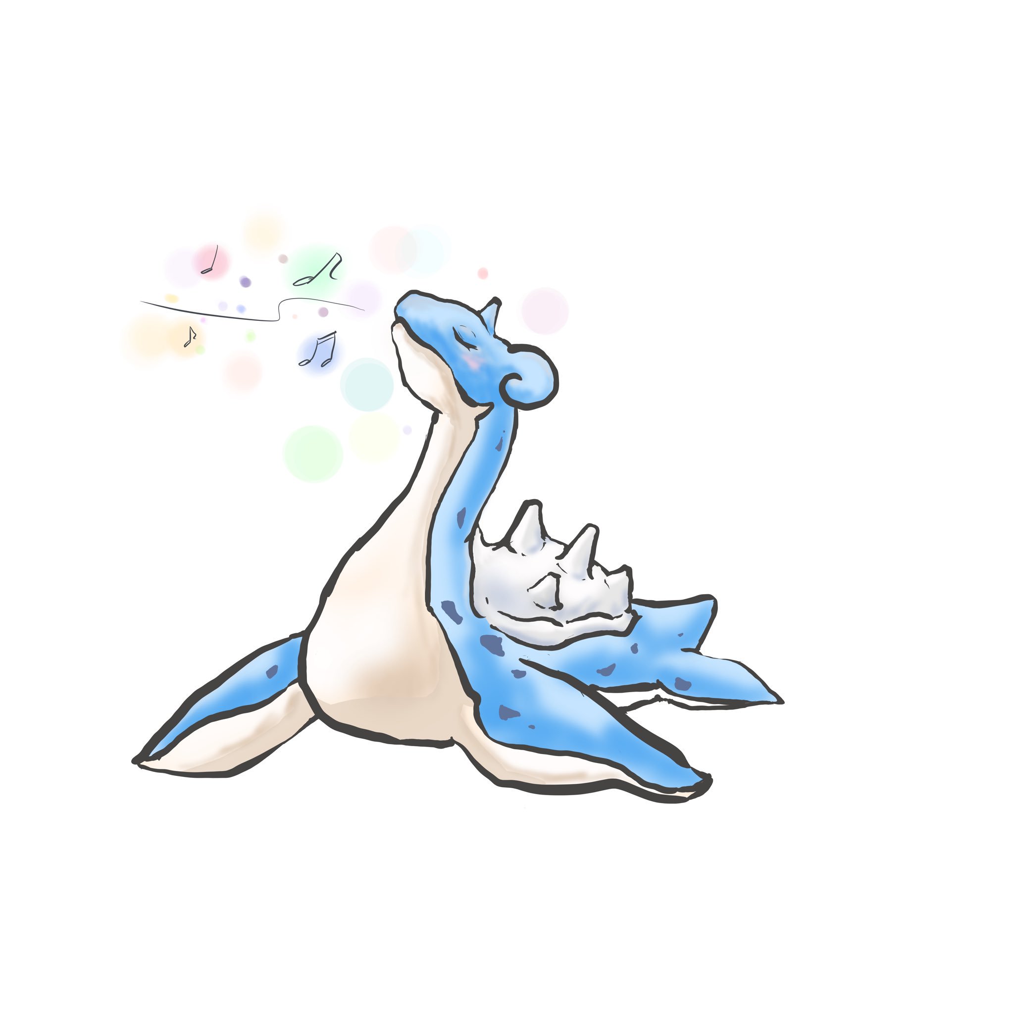 あき お絵描きこ ラプラスの歌う ご飯が炊けるの待ってる間に描いた ポケモン イラスト ラプラス T Co Jaxwgp3e0q Twitter