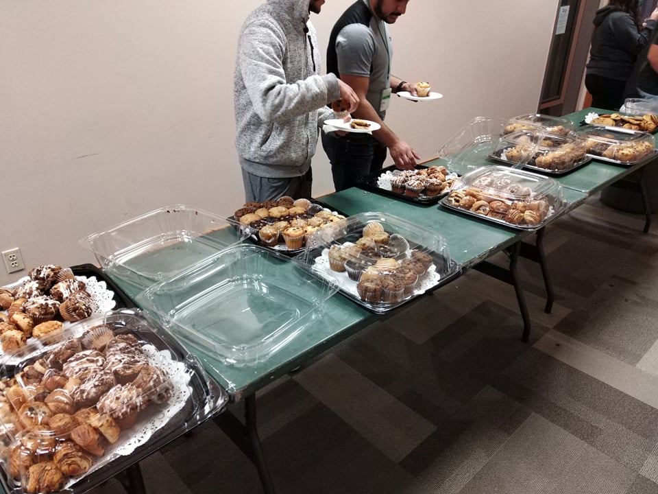 OfficialHackUNT's tweet photo. It's morning crunch time, and we've got you covered for much time
courtesy of UNT's Clark Bakery!
#HackUNT19 #HappyHacking https://t.co/9pc06iZdhS