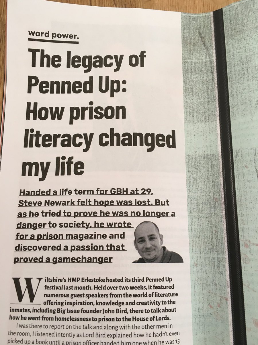Have you read The Big Issue this week? Steve Newark, ex resident came back to join us for our #PennedUp festival and gives a brilliant insight into the value of prison literacy. #rehabilitation #reducingreoffending #prisoneducation