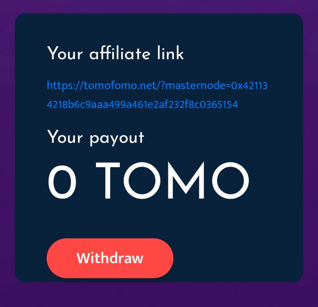 TomoDAPP's tweet photo. Purchase your referral link for 0.01 $tomo &amp; earn 10% every ticket sold using your link! 

#TomoChain #TomoFomo https://t.co/CUCv0FtxIv
