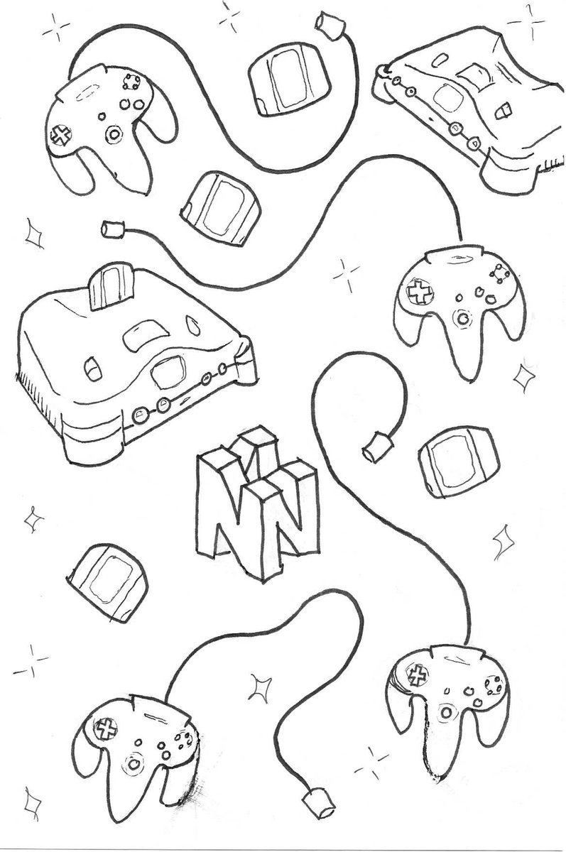audisoddd's tweet photo. I got the itch to do a #pattern with my favorite #console the #N64. I started with a rough sketch and brought it to an illustration program to turn it into #vectorart. I am thrilled with the result! #100daysofauddoodles #nintendo #nerdingthefuckout #nintendo64 #the100dayproject https://t.co/5rNevaQyzI