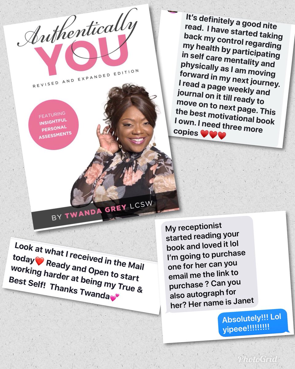 TwandaGreyLCSW's tweet image. My anniversary of launching my Book “Authentically You!”
Stop existing and start living ❤️
Did you get your copy? 👀
FB page: Twanda Grey LCSW
Website: TwandaGrey.org