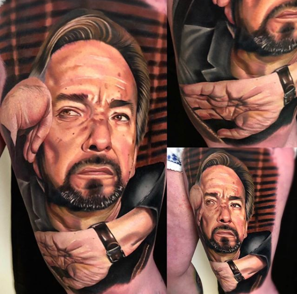 BarberDts's tweet photo. "I'm going to count to three, there will not be a four." Hans Gruber from 'Die Hard' by @chrismeighan_tattoo_. Done over two days at @scottishtattooconvention.
.
.
#barberdts #barberdtsproteam #realistictattoo #realismtattoo #diehardtattoo #hansgruber #diehard https://t.co/RzXVx6qY9Y