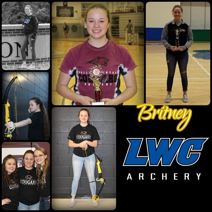 We are pleased to announce the commitment of Britney McCarthy of Bullitt Central HS to LWC Archery. Britney will join us in the Fall as a Barebow archer. She has been 9 yr member of the Cougar program. Please help me welcome her to our Blue Raider family! #LWCArchery #committed