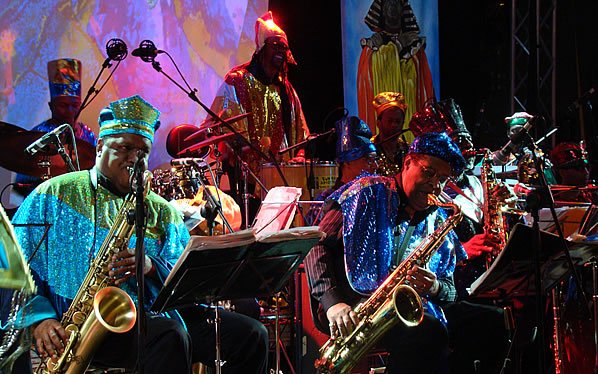 Sun Ra Arkestra play London, Lewes, Bristol, Edinburgh, Manchester, Leeds Apr-May directed by saxophonist Marshall Allen who celebrates a remarkable 95 yrs next month. "Through the threads &amp; fringes of today / Straight to the heart of tomorrow" (Sun Ra) thewire.co.uk/events/sun-ra-…