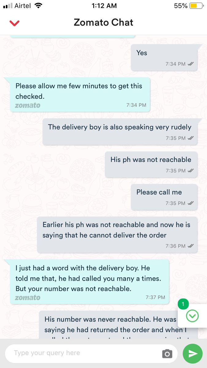 someshlovesher's tweet photo. #zomato Such a usless team you are!!!
Pathetic service along with your inefficient delivery boys!!!
You huys are corrupted from top to bottom!! You guys have robbed me for last couple of days!!! #swiggy can you please deliver at my location effectively??#zomato #ZomatoCare https://t.co/oQ3NleppUW
