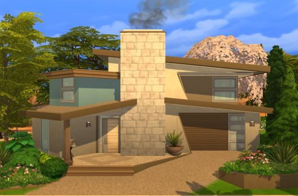 TheREALschnuck's tweet photo. I've been a little Twitter lazy lately - Here's one of my newest uploads 'Bedrock Boujee' 4 bdrm/3 bth , sunken dining room, office, grill hut &amp; more! @SimsCreatorsCom  @TheSims  #ShowUsYourBuilds  #TheSims4 https://t.co/OOP8lPd6al