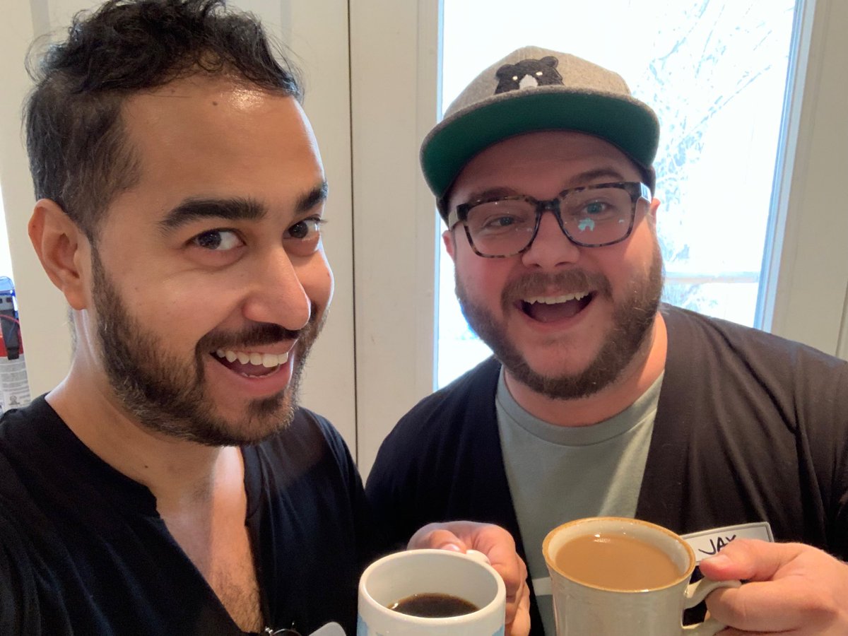 ryan_gaysling's tweet photo. ⁦@nadinetkat⁩ ⁦@christofow⁩ In person #coffeeposse sighting! ⁦@jasonwagar⁩ great to see you. Think we got a live one! https://t.co/bDgCqdIks5