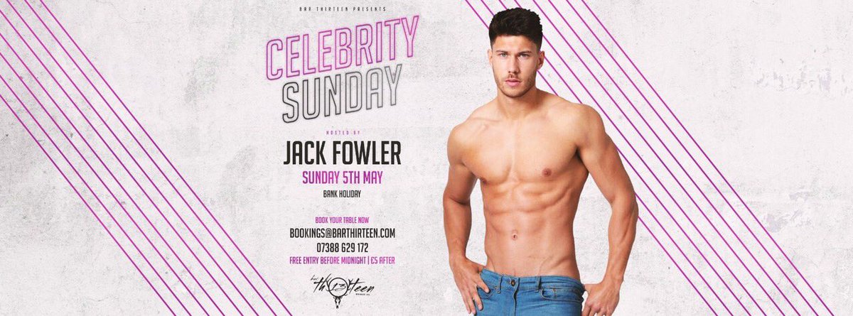 GUYS! Not only do we have free tickets for Sam Thompson on 21st April.. We now have 100 FREE TICKETS available for Jack Fowlers PA on 5th May..😱

🎟 Head to the Ticket Link bit.ly/2FQ5ZT7 to get yours 🎟

🥂 VIP Tables are limited so DM to book ASAP 🥂