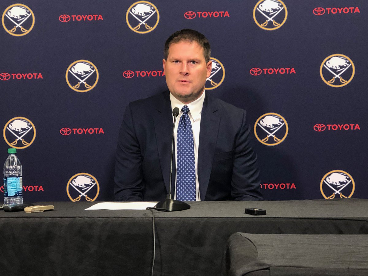 BuffaloSabres's tweet photo. GM Jason Botterill: "Today was not an easy day, but the results in the second half were just not there…Our fans expect more, we expect more. In the end, I thought this decision had to be made for our organization moving forward." https://t.co/nmCvUy2jCe
