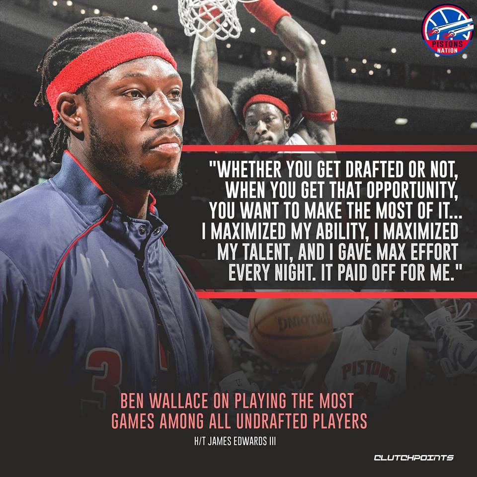 Ben Wallace went from undrafted to Hall of Fame