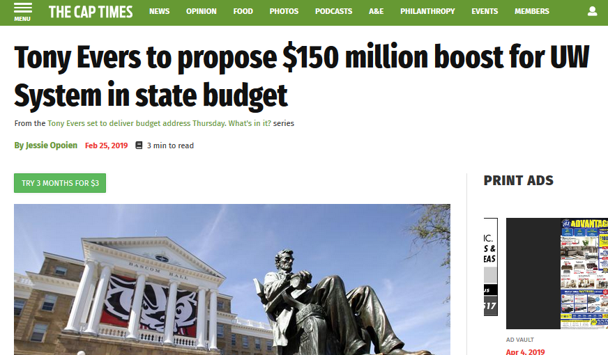 TAA_Madison's tweet photo. Inspired by the recent coverage of our #TAASitIn in @WiStateJournal, we decided to go looking at some other recent @UWMadison headlines... https://t.co/Cqmm8ayST6