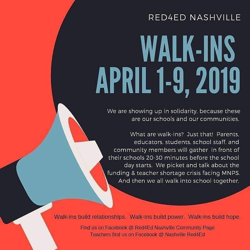 MrsBNashville's tweet photo. Rain coming: bring your umbrellas!
Heads up to: Apollo Middle School faculty, staff & community! 2 more consecutive mornings of walk-ins building on our successes last week. Wear red. Meet on the corner of Debra & Richards Rd. 8:20. @Red4edN #Red4EdNash #ItCitySchools #FundMNPS https://t.co/PLXjkf6z3F