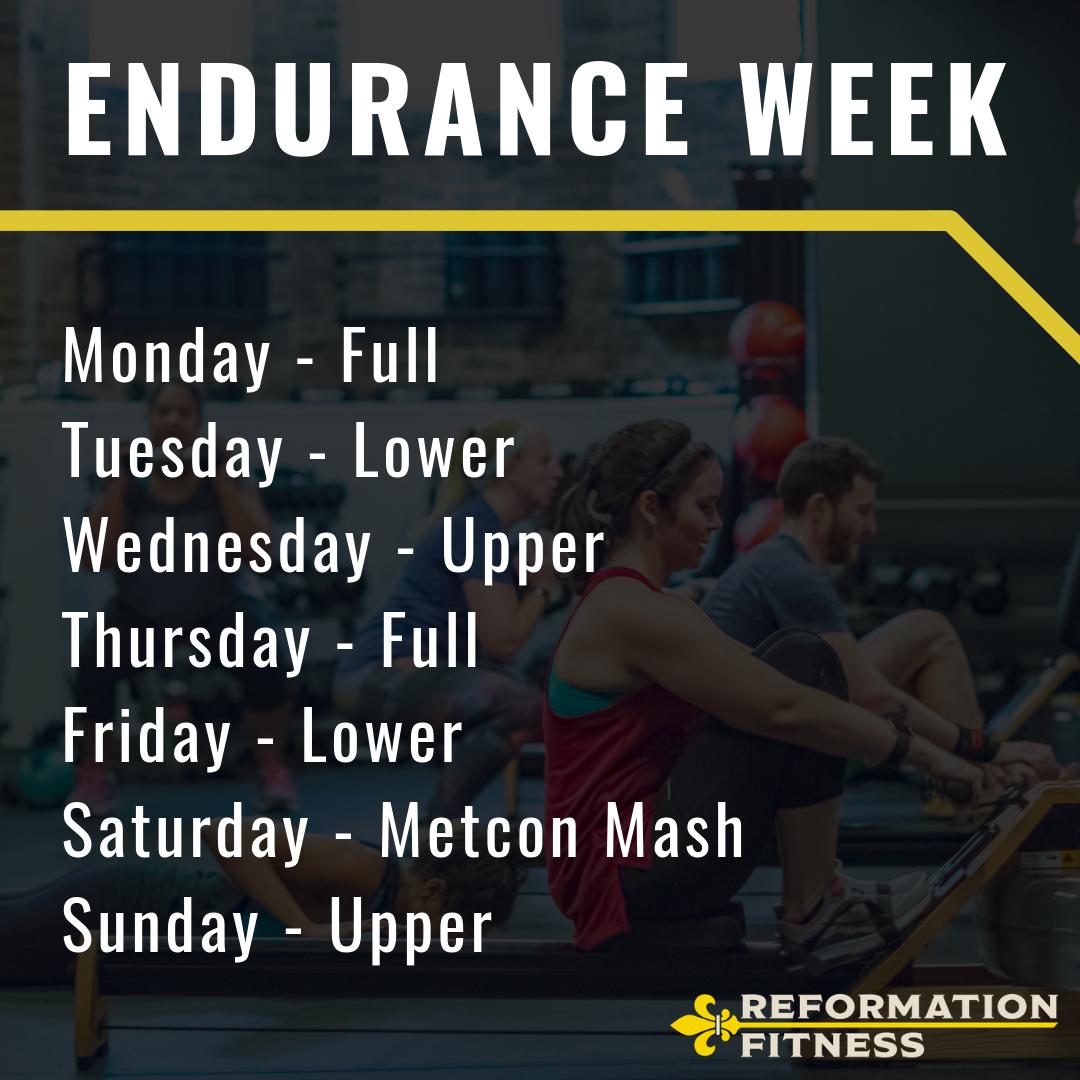 ReformationFit's tweet photo. #RefFitFam, here is your #MetCon schedule for this week! Get ready to sweat it out with us! 💪💦 https://t.co/4MRI3M9qVd