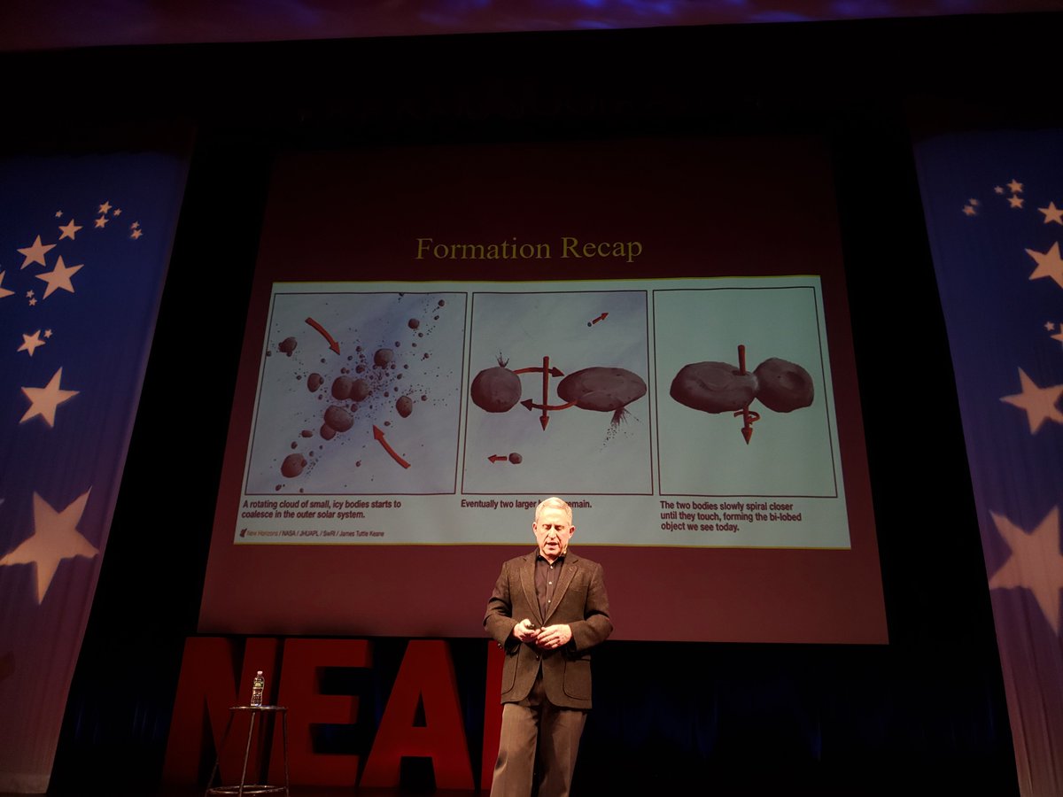 VTjawo's tweet photo. It looks like the two objects Ultima Thule met at a slow speed and softly touched at about 2 m/s relative speed, but don't call it a docking. #NEAFPosse #NEAF2019 https://t.co/KqyWvx6ShM