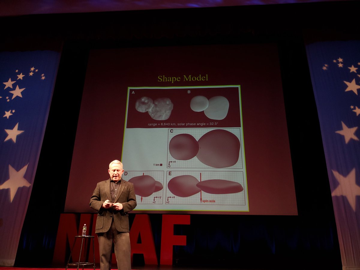 VTjawo's tweet photo. It looks like the two objects Ultima Thule met at a slow speed and softly touched at about 2 m/s relative speed, but don't call it a docking. #NEAFPosse #NEAF2019 https://t.co/KqyWvx6ShM