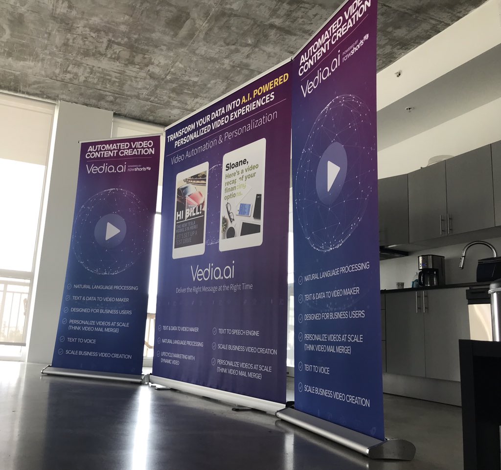 askvedia's tweet photo. Just got our new banners in for #DD26 in Orlando this week! Stop by booth 732 if you check out our demos for video automation and personalization.
#dd26 #digitaldealer #automotivemarketing #digitaldealer26 https://t.co/xVegLhY6Sh