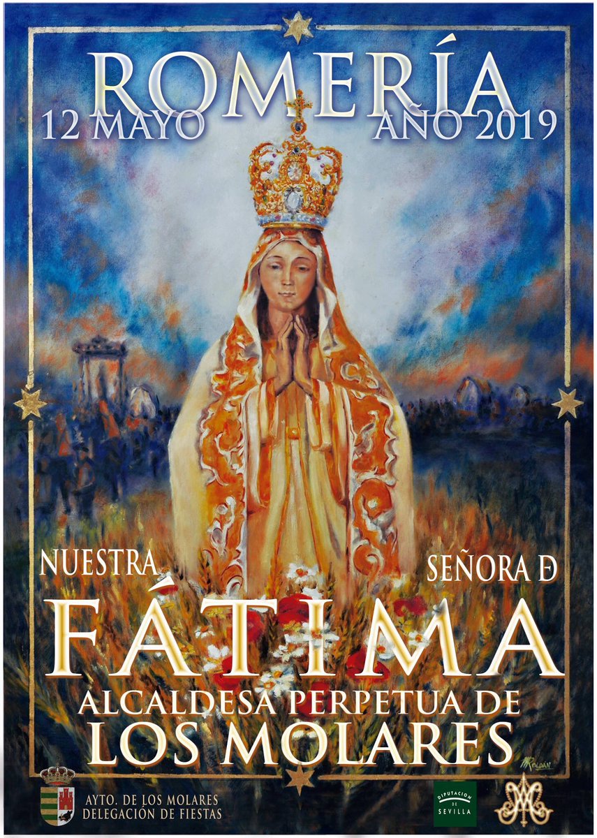 hdfatimamolares's tweet photo. CARTEL ANUNCIADOR DE LA ROMERÍA DE NUESTRA SEÑORA DE FÁTIMA DE ESTE AÑO 2019. OBRA DE NUESTRO PAISANO PEDRO ROLDÁN GUERRA. #TDSCofrade #TDSActualidad https://t.co/zsfBOVqndc