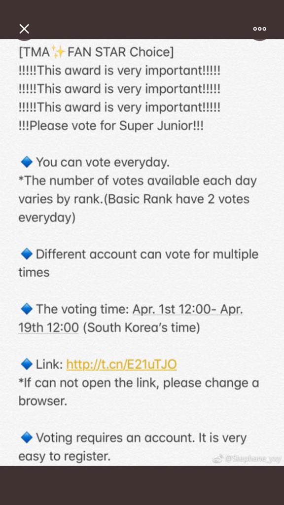 SJprotectsquad's tweet photo. ⚠️SUPPORT⚠️

[TMA✨FAN STAR Choice]
🔹You can vote everyday
🔹Different account can vote for multiple times
🔹The voting time: Apr. 1st 12:00- Apr. 19th 12:00 (South Korea’s time) 
🔹Link: https://t.co/GUDKXCVjwn

THIS IS AN IMPORTANT AWARD. Please vote! RT to spread te news. https://t.co/LuyGgt1fMh