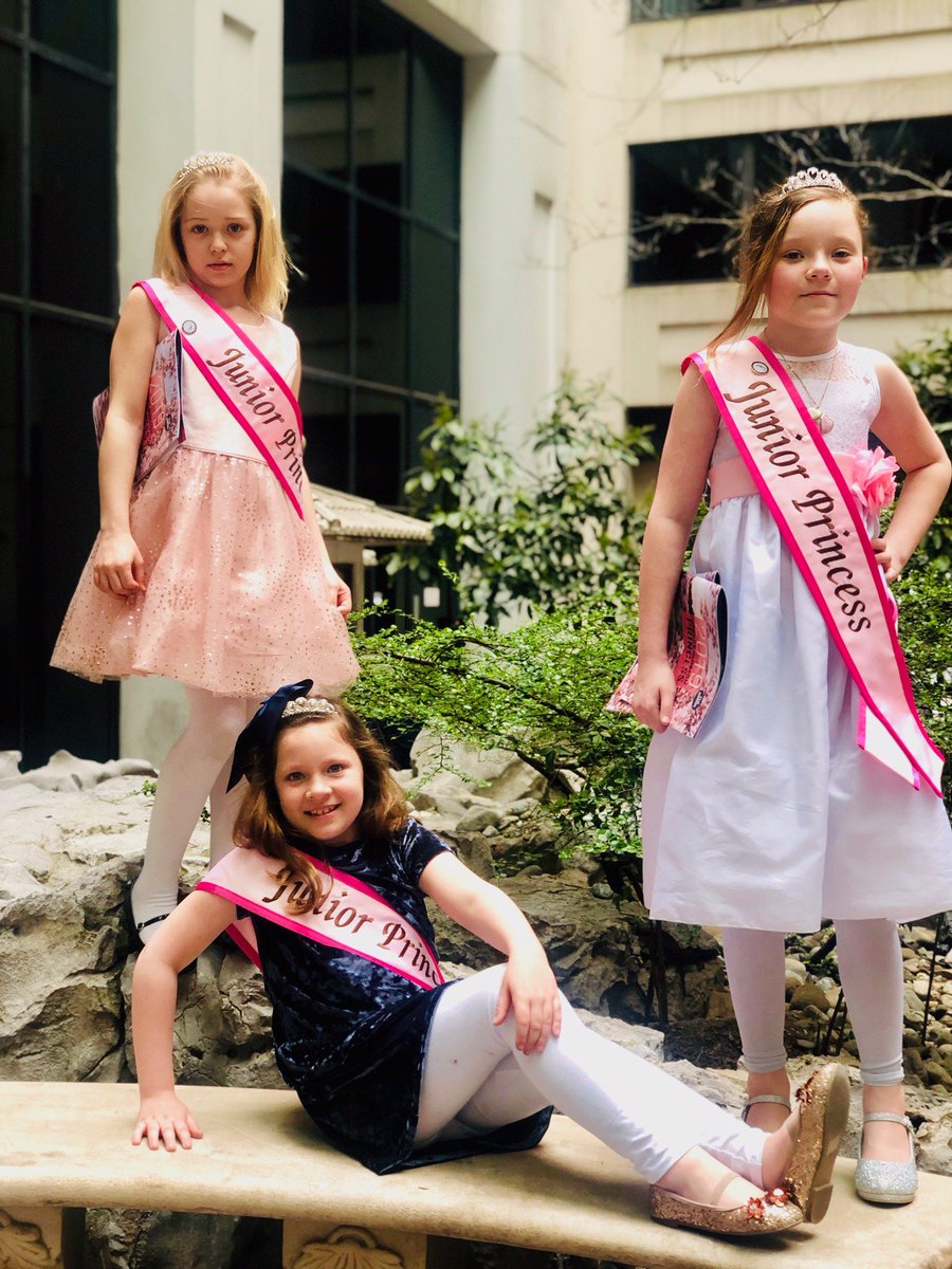 Congrats to our Junior #CherryBlossomPrincesses who will take part in festival activities in the Nation's Capital this week. From left, Riley Clair, Iris Dukes (seated) and Violet Dukes.  Learn more about this educational/cultural program for girls 5-16 at statesocieties.org