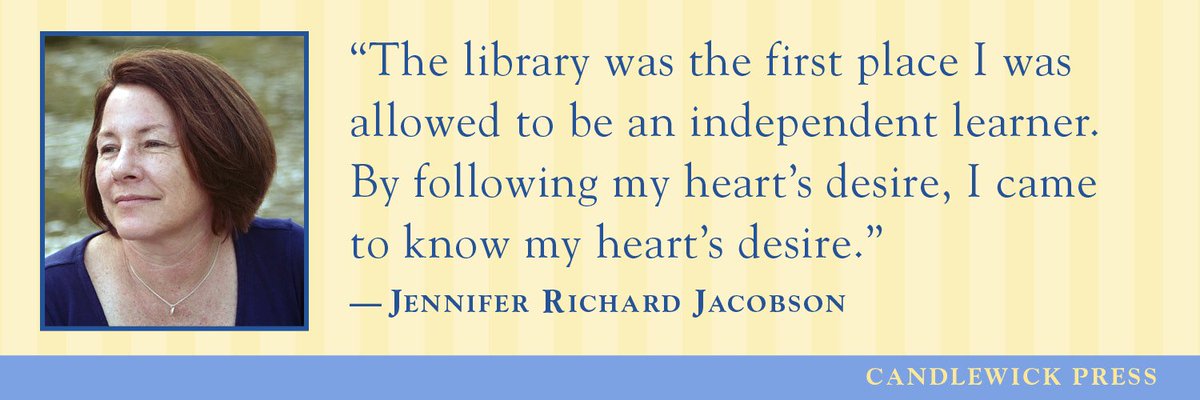 Candlewick's tweet photo. #NationalLibraryWeek #JenniferRichardJacobson https://t.co/pozjabGyb6
