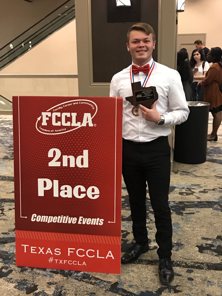 MrsSherryAlmand's tweet photo. @Daltonwolf0 Congrats to Dalton Wolf on his 2nd place win in Career Investigation STAR event. #MISDProud  #texasfccla https://t.co/dREPcm8fG7