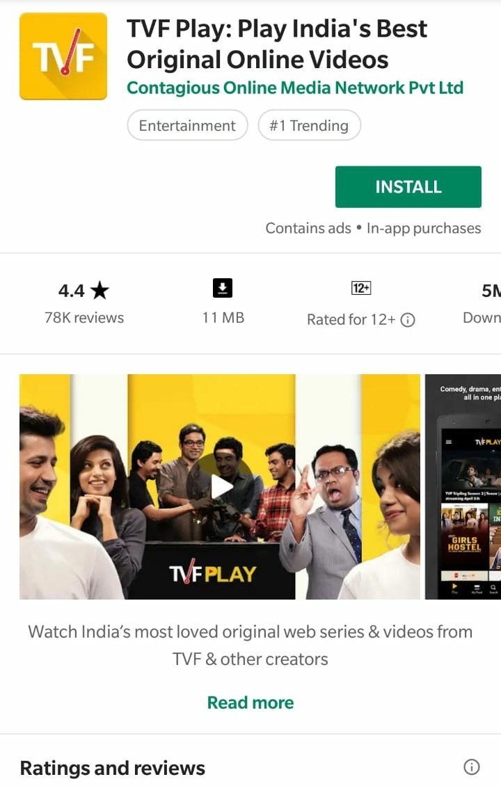 ashcharyafuckit's tweet photo. Drivezy, SonyLiv, and TVFPlay apps trending on the Play Store today. 

#TVFTriplingWithDrivezy #brandedcontent #winning https://t.co/IuT2clgwF2