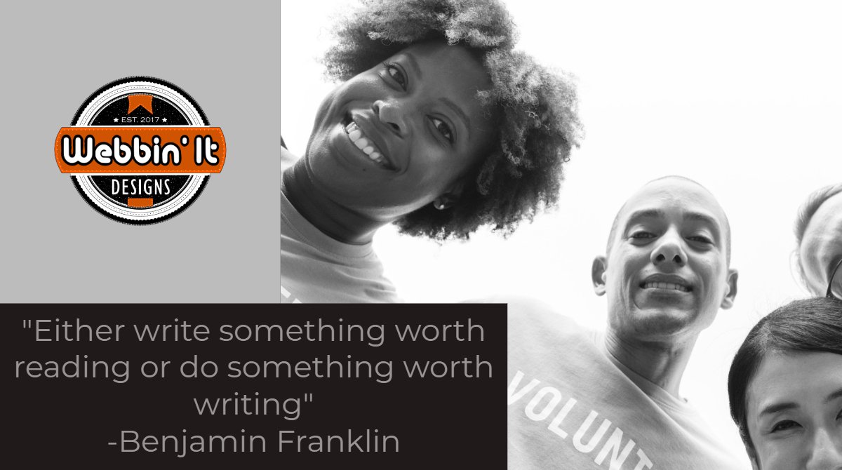 webbin_It's tweet image. "Hey, Webbin' It crew. I'd like to blog but I don't know what to write about." It's true. Sometimes the words just don't come to mind. In those situations get out in your community and do something worth writing about. #createyourvoice #giveback #volunteer webbinit.com