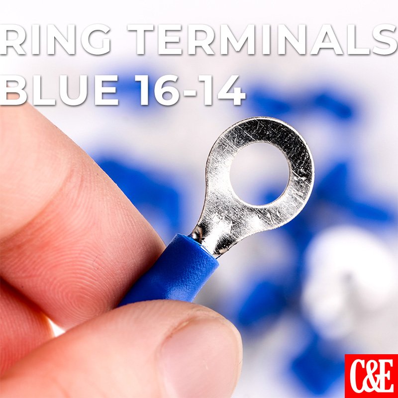 ConstnElectr's tweet photo. Ring Terminals Blue / 16-14
Brazed Seam and 2-pc. Nylon Terminals are U.L. Listed.
.
.
.
#Product #catalog  #construction #electrical #industrialproducts #stock #variety #supplier #import #wholesale #quality #efficiency #CandE https://t.co/3EwW5zlrHh