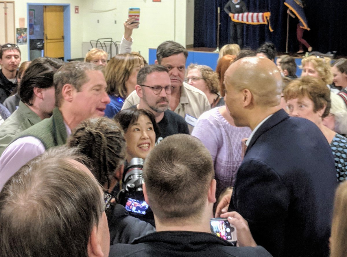 joepcronin's tweet photo. Good to see @dmscott and @CoryBooker in Londonderry, NH today. Hope David was helping Cory with the art of newsjacking. #NewHampshire #newsjacking #Londonderry #2020PresidentialElection https://t.co/8gkkxJwurj