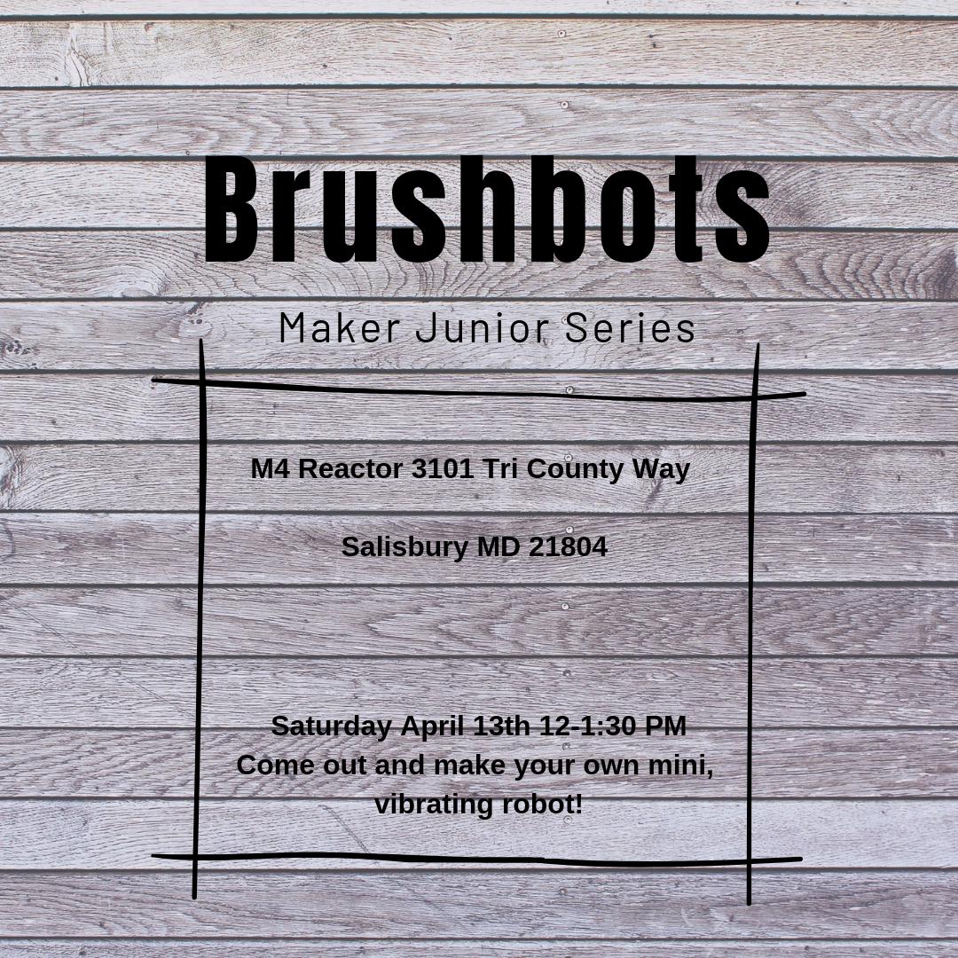 Calling all Junior Makers! Brushbots is this Saturday at 11:00 AM. Come out and make your own mini robot out of a toothbrush!😁
