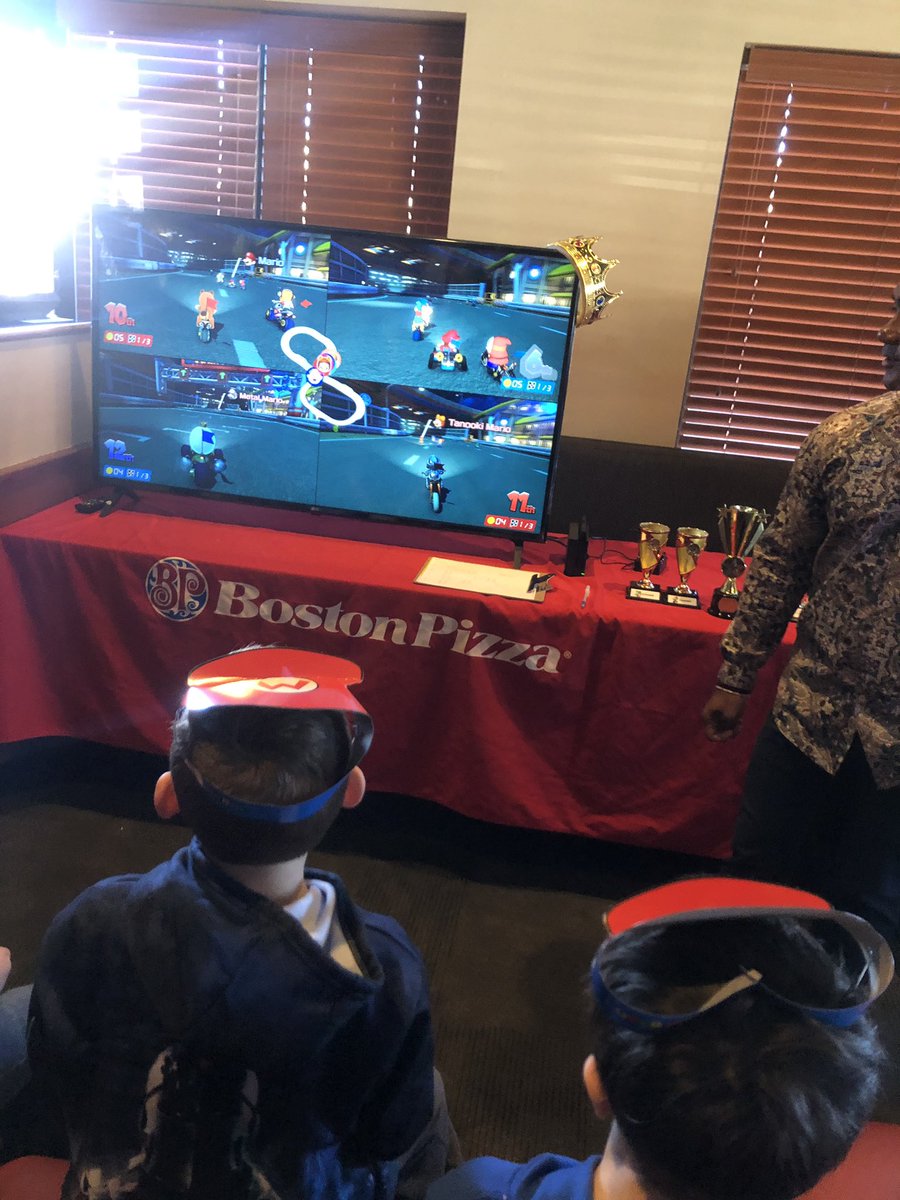 KittyKatKristin's tweet photo. Whoot!  Whoot!  Jaxon and Everan won the Yoshi division!!! 🥇 #MarioKartTournament @BostonPizzaNA @yelpedmonton @ExploreEdmonton @KiSSedmonton https://t.co/lxH341jKpQ
