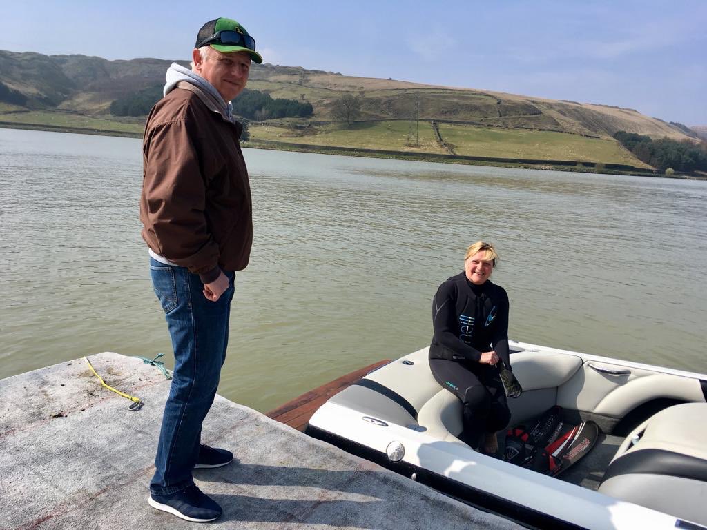 Yay 🙌🏻 and so the new season begins! Christina back on the water! She’s got the bug again! Same time next week?! 😉 #waterskiing