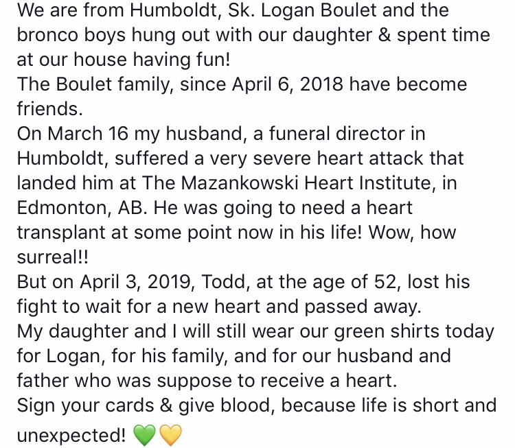 faithschuler_'s tweet photo. #repost #humboldtbroncos #humboldtstong #loganbouleteffect #GreenShirtDay @TobyBoulet @GreenShirtDay https://t.co/gw7SenwvWb
