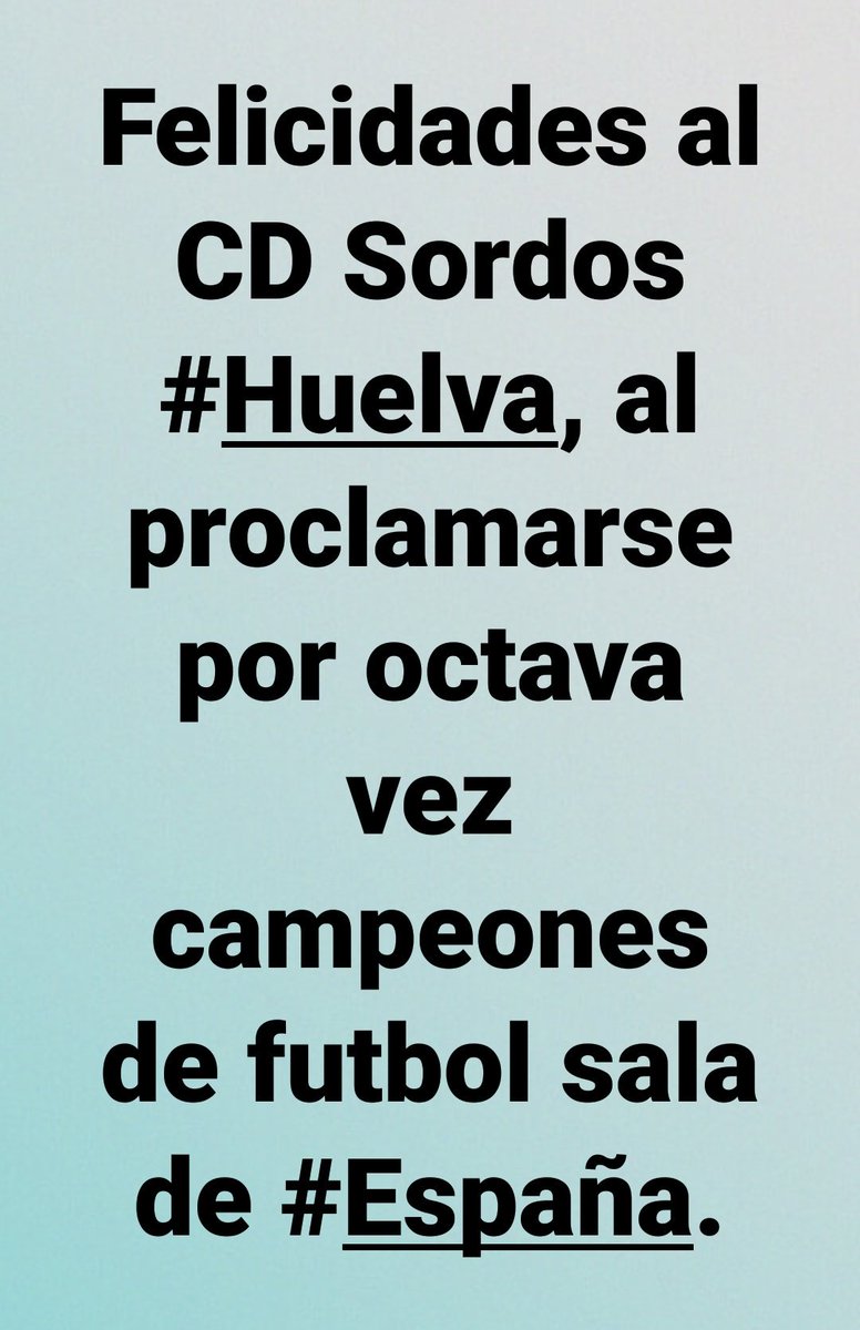 Enhorabuena <a href="/cdshuelva/">CDS HUELVA</a> por vuestro gran triunfo.