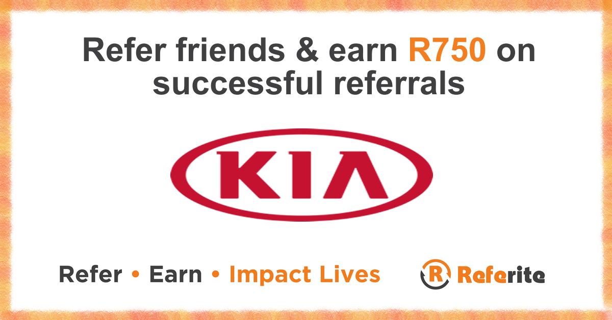 Referite's tweet photo. Refer friends and family to @KiaMotorsSA Fourways via @Referite and earn R750 on all successful referrals!
visit https://t.co/Ugc0XtLPeZ 
#ReferAndEarn #Referite #ImpactLives #KIA https://t.co/biQOwAiqNs