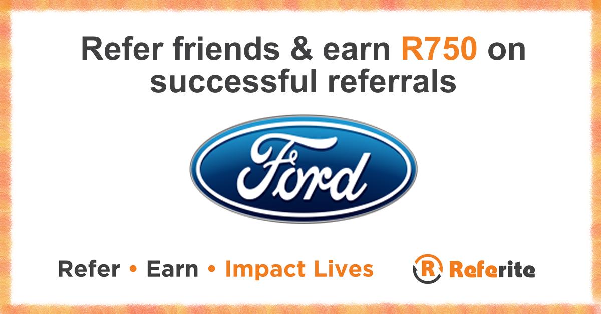 Referite's tweet photo. Refer friends and family to @FuryFord4ways via @Referite and earn R750 on all successful referrals!
visit https://t.co/Ugc0XtudQp 
#ReferAndEarn #Referite #ImpactLives #Ford https://t.co/gmiM01ARJZ