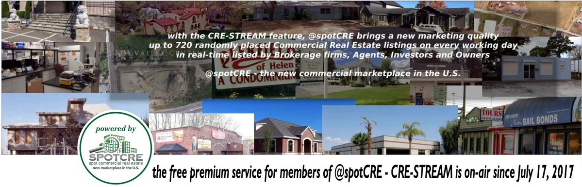 Do you know <a href="/cre_stream/">the pure #CRE stream</a> powered by @spotCRE? #Brokers, #Brokerage's, #Realtors use the free long-term trial account - list it up and your #CRE listing is every working day on Twitter.
Use spotcre.com/index.php?mode… for the free trial until December 2022 !!